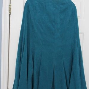 Teal Faux Sude Gored Skirt NWT Dress Barn SZ 16
